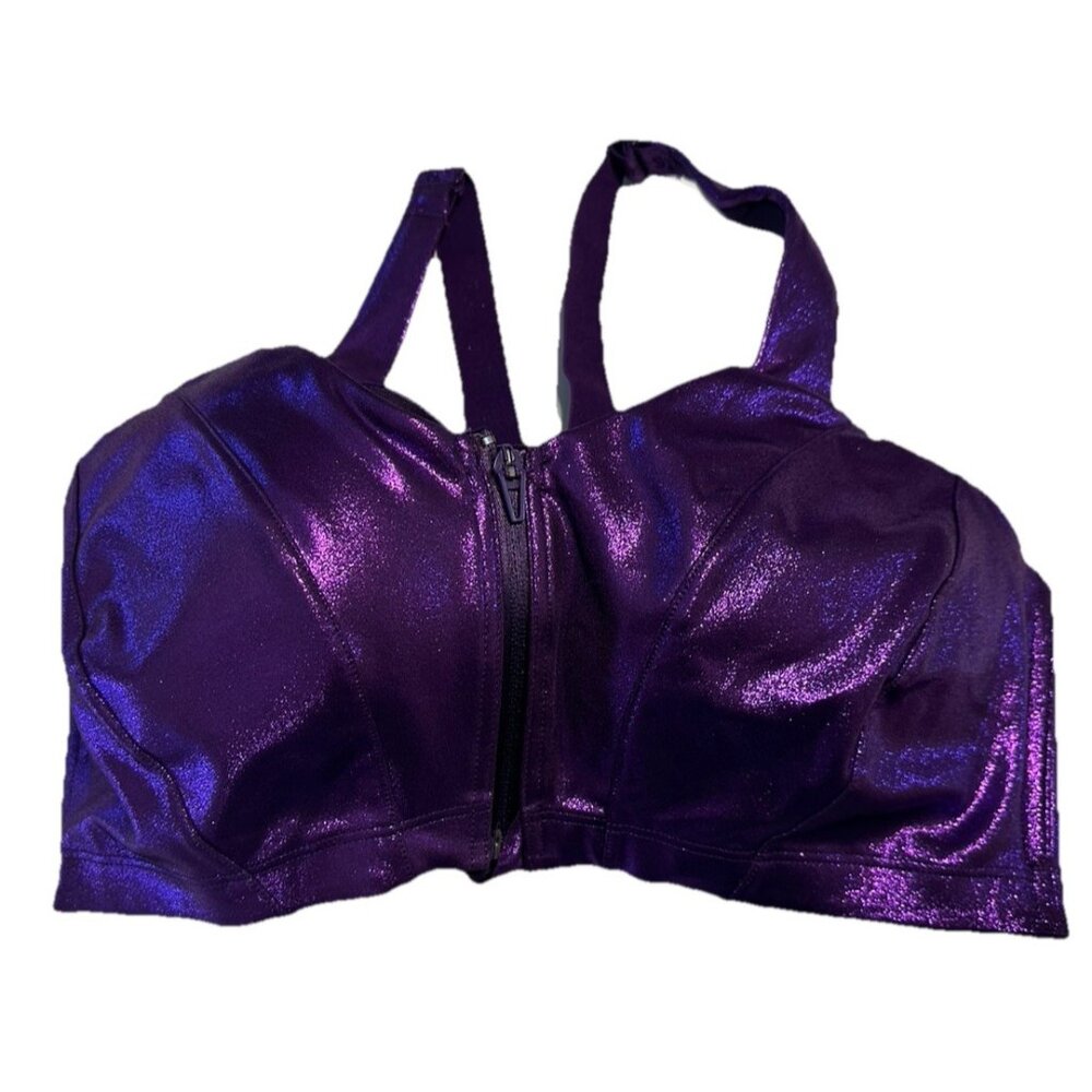 Victoria’s Secret Knockout High Impact Sports Bra 36DDD / 36F Plum Shimmer - Picture 2 of 7